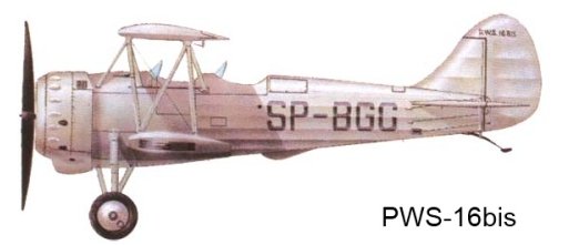 PWS-16bis o numerze SP-BGC, który wystąpił jako holownik podczas Międzynarodowych Zawodów Szybowcowych w Rhon
